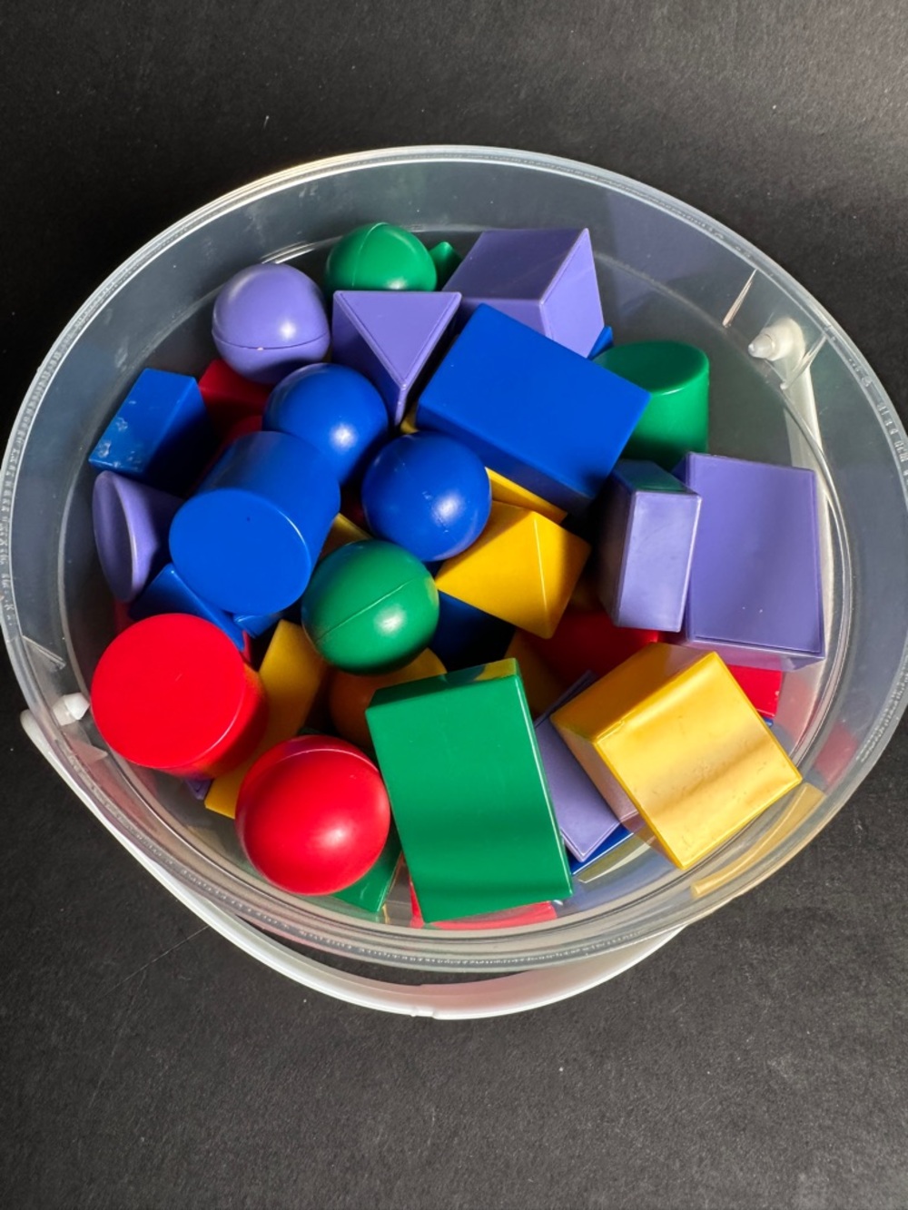 Educational Colorful Shape Block Set for Kids - 3-D Geometric Shapes Tub